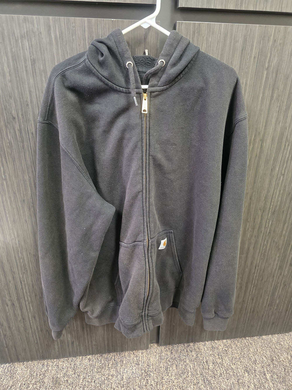 Carhartt Original Fit 2XL Black Full Zip Hoodie Workwear Faded Made in Mexico